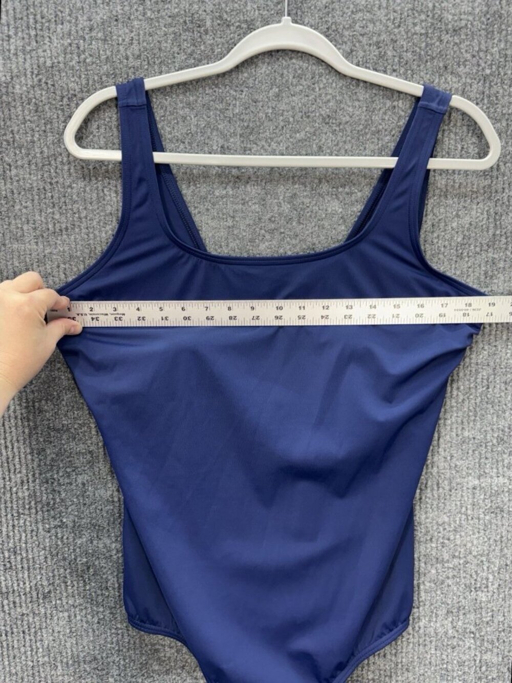 Lands End One Piece Swimsuit Womens 18P Navy Blue Soft Cup Bra Wirefree UPF 50 - Picture 9 of 11